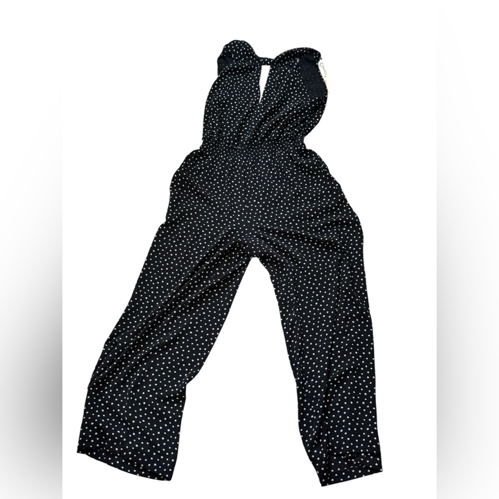 Max Studio Black Polka Dot Wide-Leg Jumpsuit | New with Tags